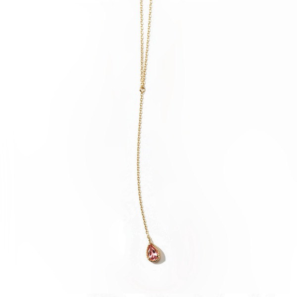 Fancy drop necklace “Pinktourmaline”