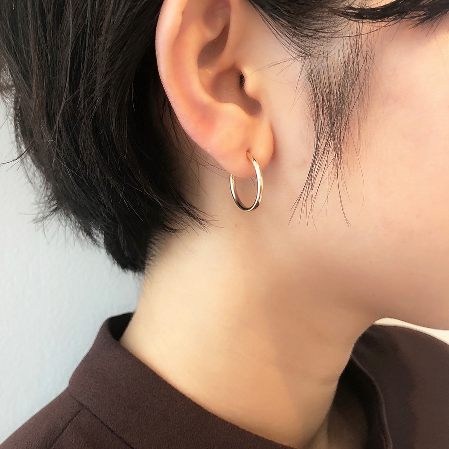 Hoop earrings(M) 詳細画像 Gold 2