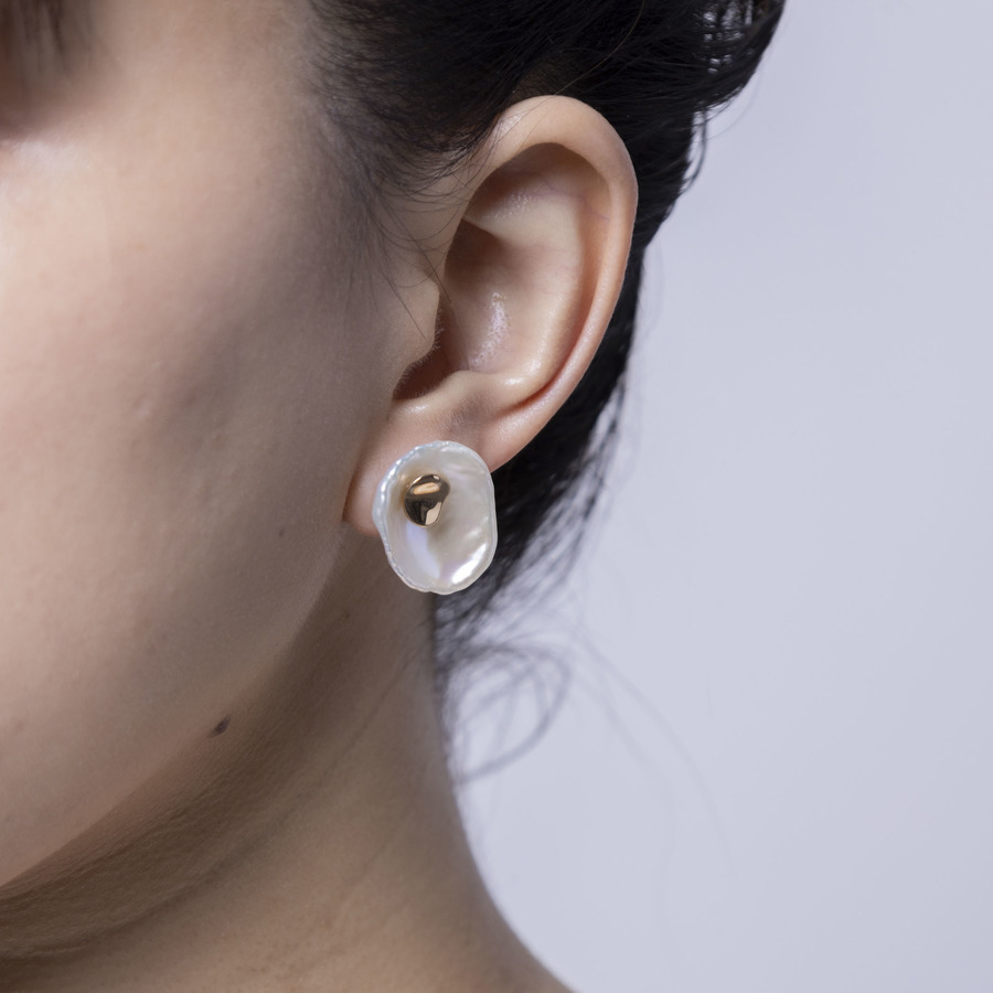 Petal pearl earrings 詳細画像 Gold 3