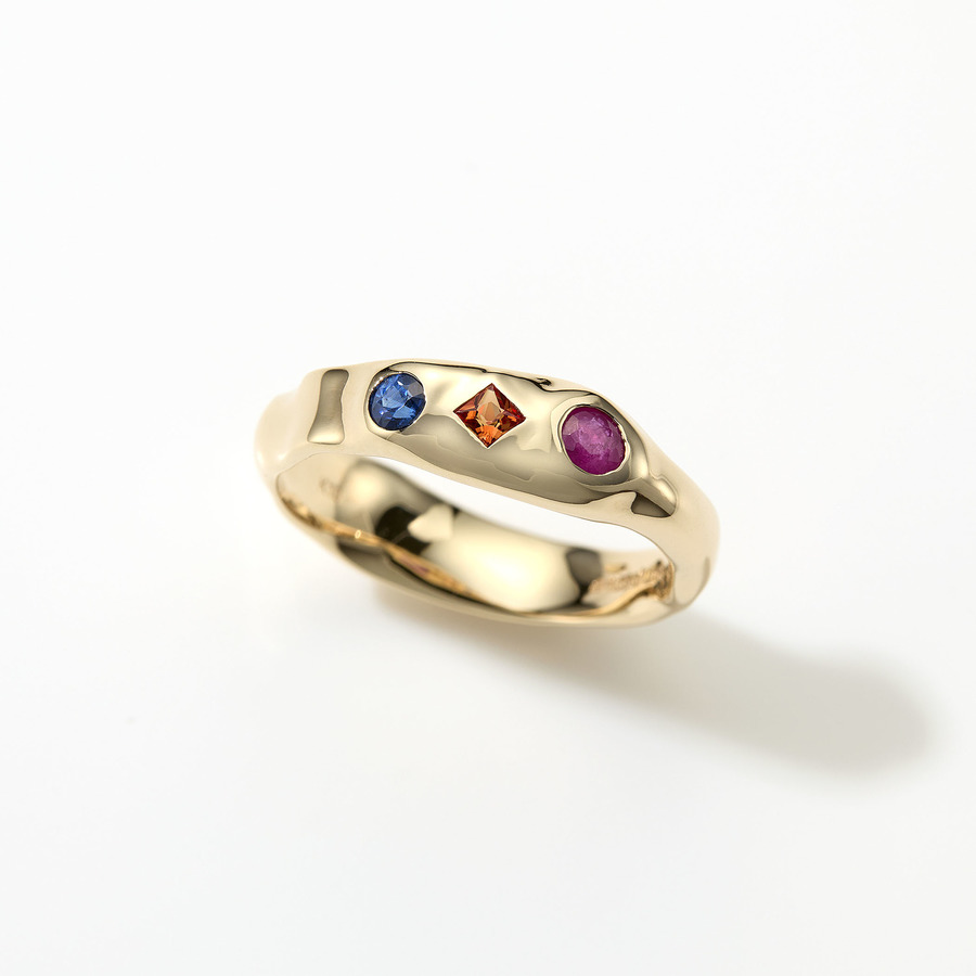 Color stone ring (red) 詳細画像 Gold 1