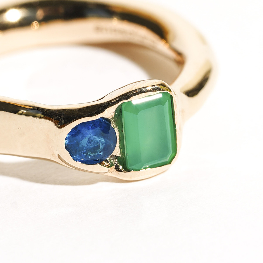 Color stone ring (green) 詳細画像 Gold 1