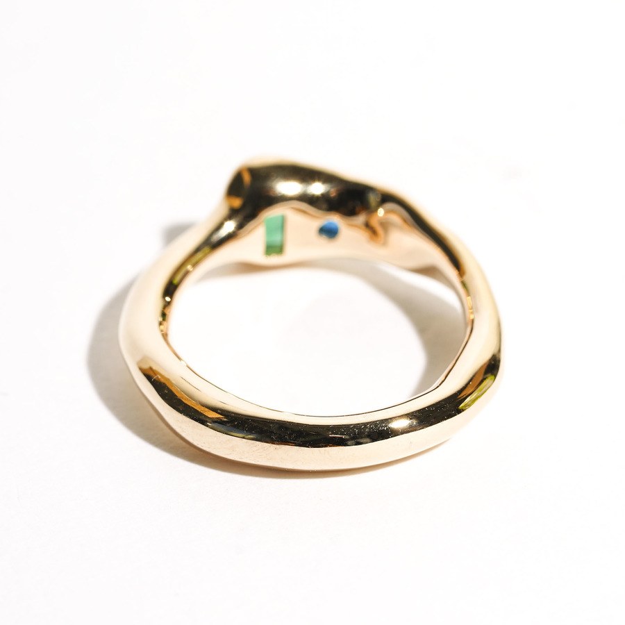 Color stone ring (green) 詳細画像 Gold 2