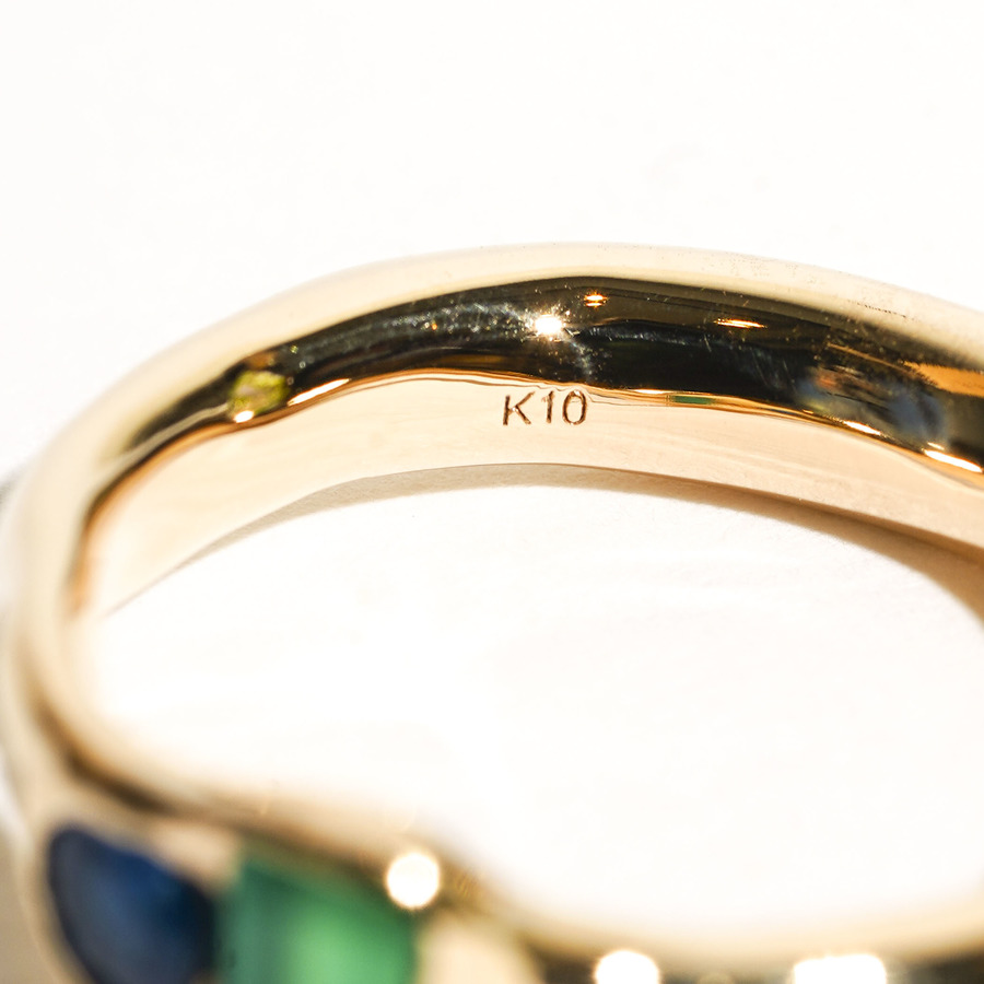 Color stone ring (green) 詳細画像 Gold 4