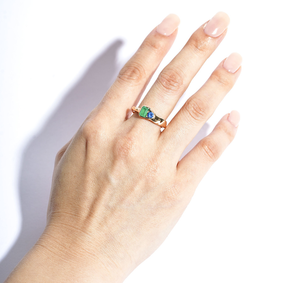 Color stone ring (green) 詳細画像 Gold 5