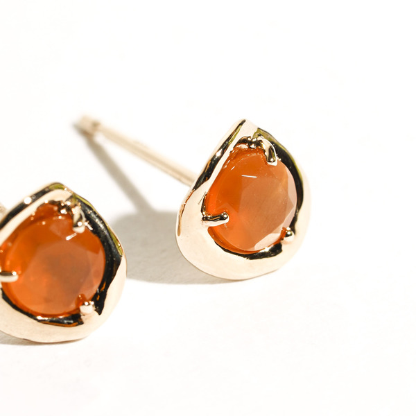 Color stone earrings (orange) 詳細画像