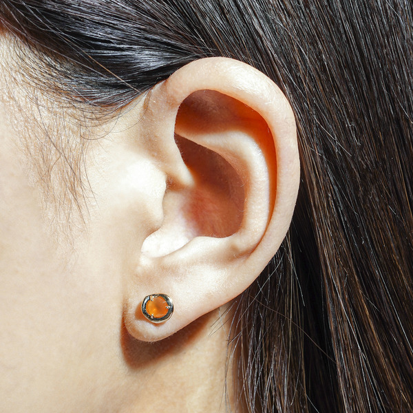 Color stone earrings (orange) 詳細画像