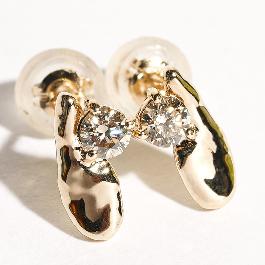 Diamond drop earrings 詳細画像 Gold 1