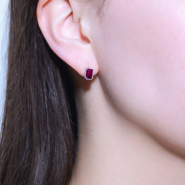 Fancy drop earring(rhodolite garnet) 詳細画像