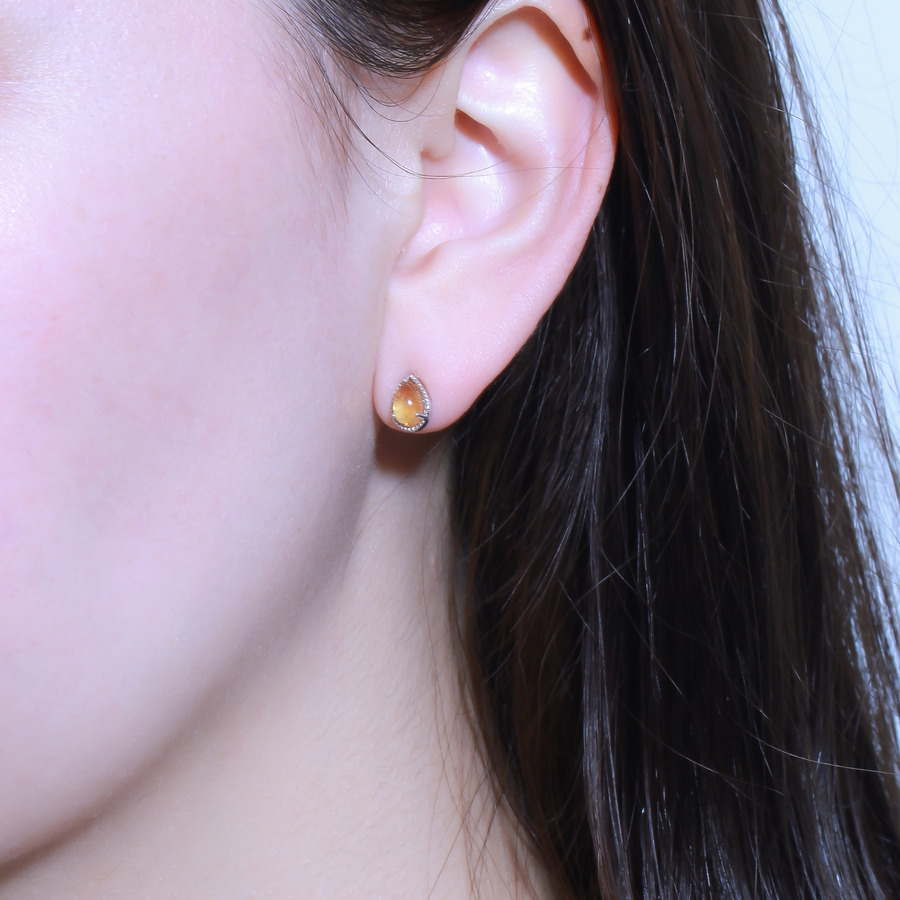 Fancy drop earring(citrine) 詳細画像 White Gold 2