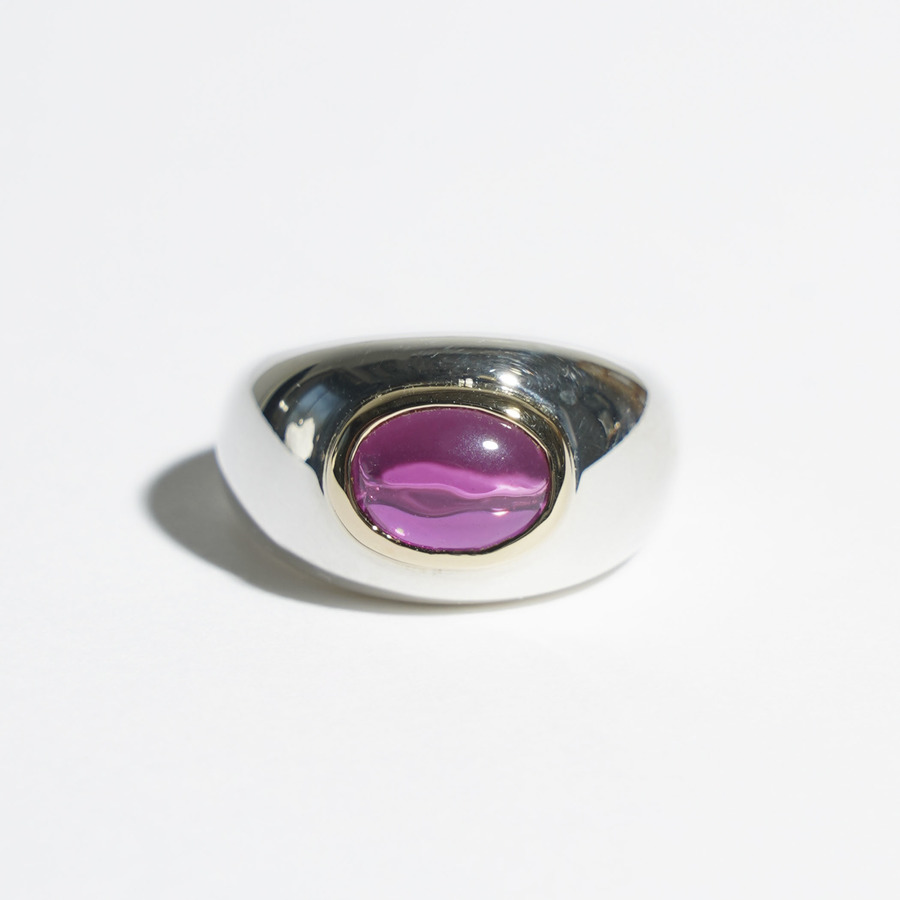 Oval stone ring 詳細画像 Silver 3