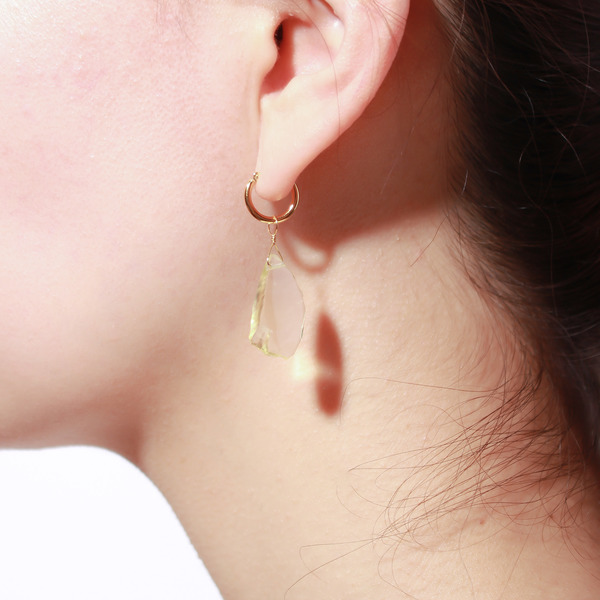 Lemon quartz earrings 詳細画像