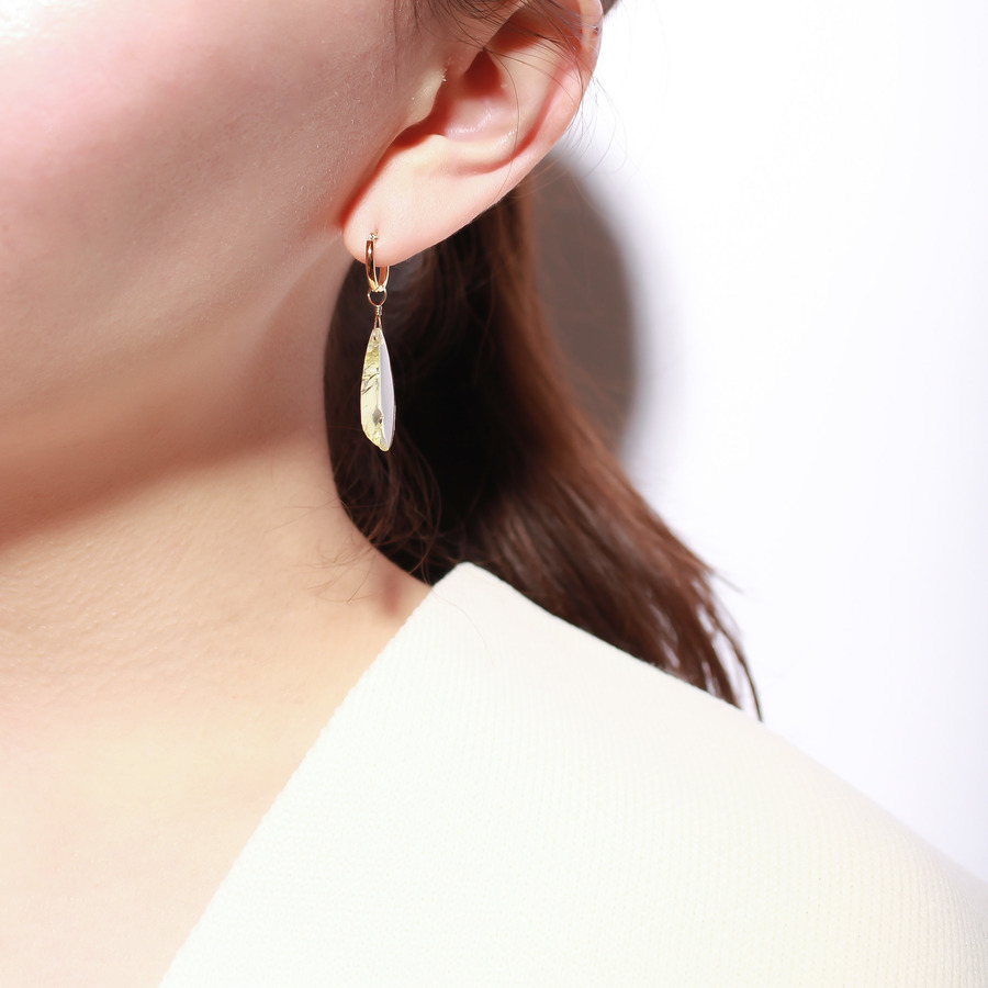 Lemon quartz earrings 詳細画像 Gold 4