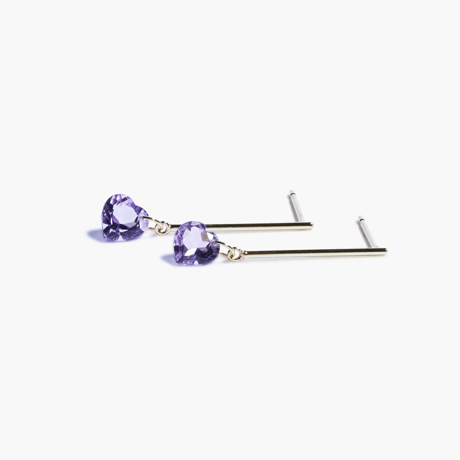 Swinging heart earrings 詳細画像 Purple 2