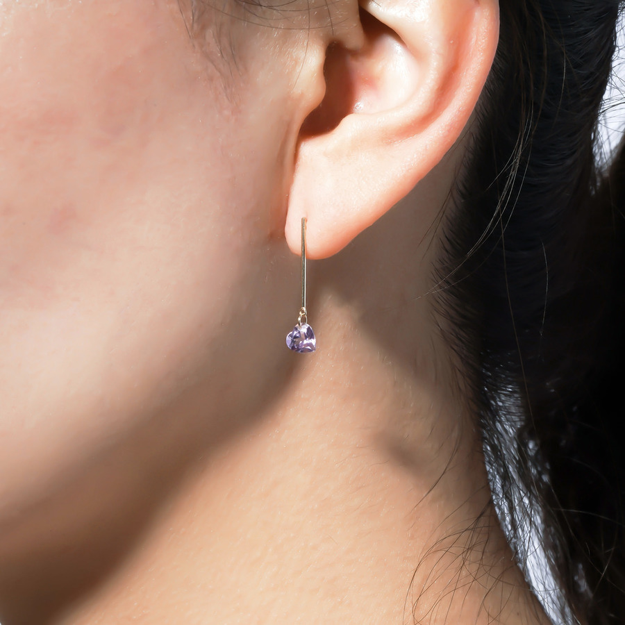 Swinging heart earrings 詳細画像 Purple 7