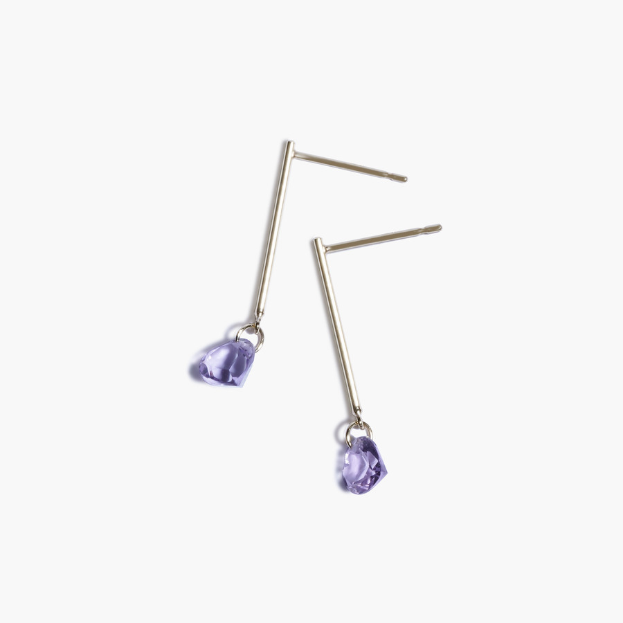 Swinging heart earrings 詳細画像 Purple 1