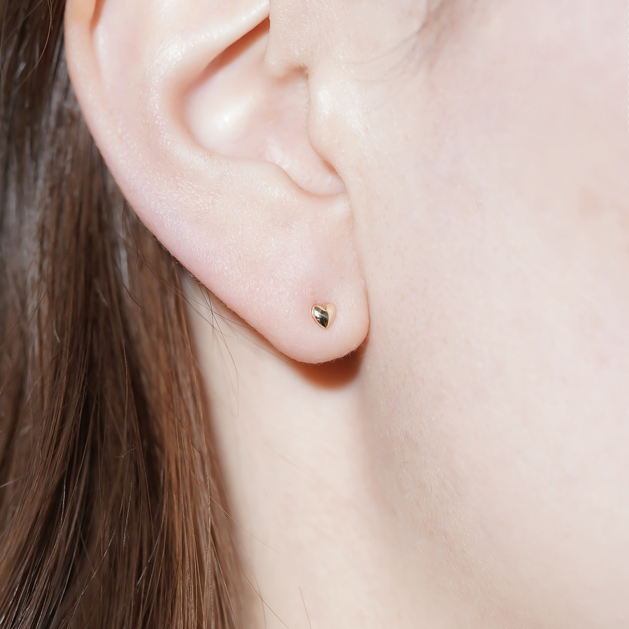 Micro heart earrings 詳細画像 Gold 2