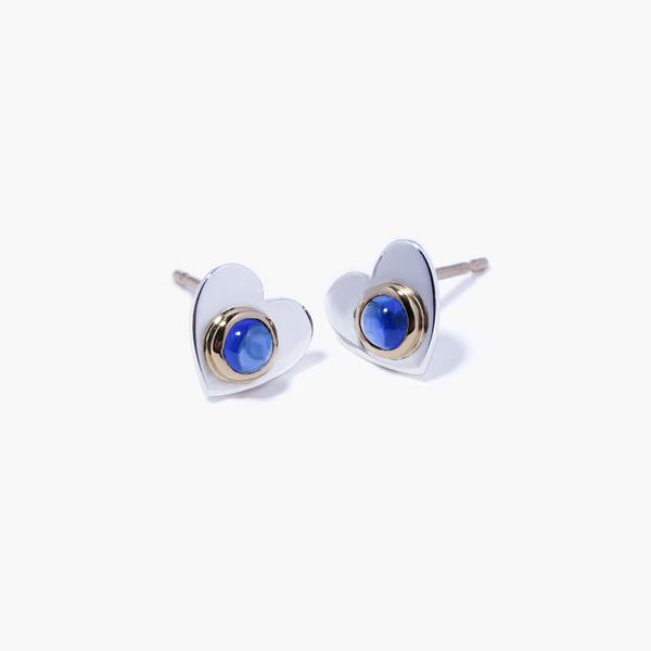 Heart sapphire earrings 詳細画像