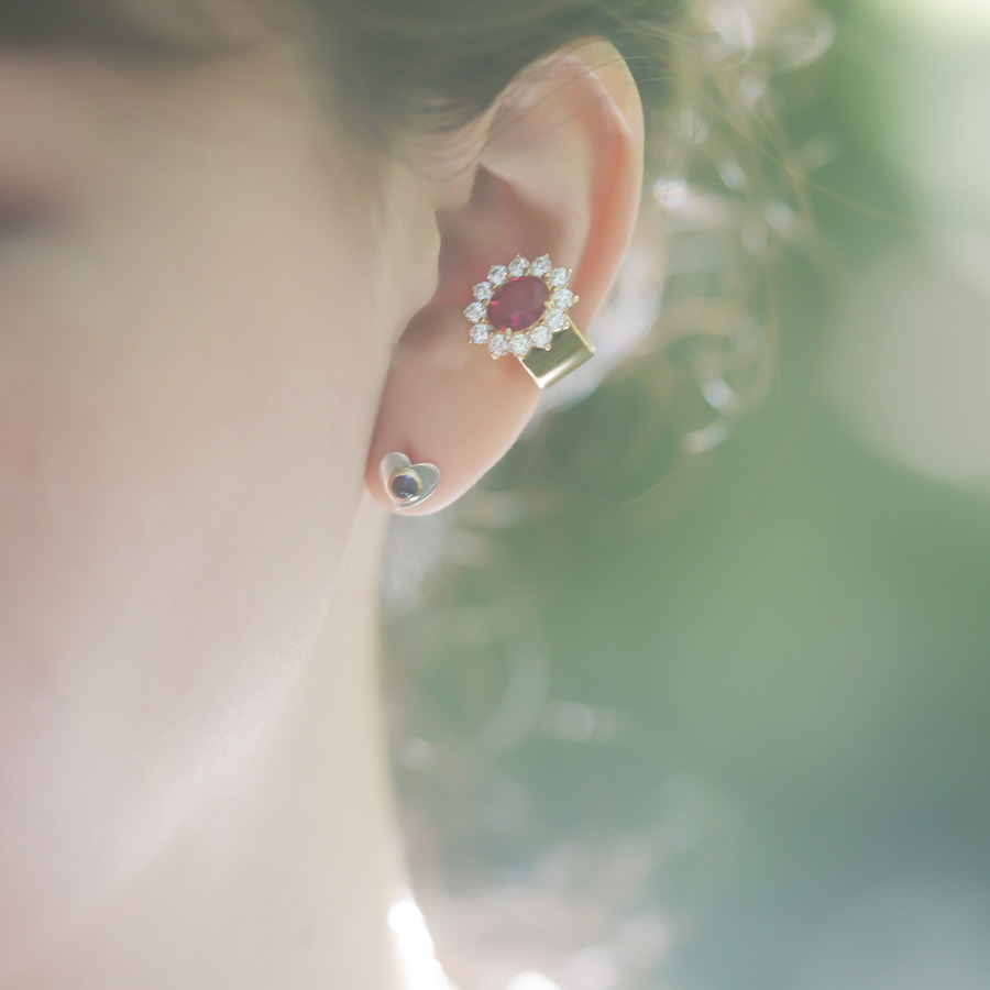 Heart sapphire earrings 詳細画像 Other 7