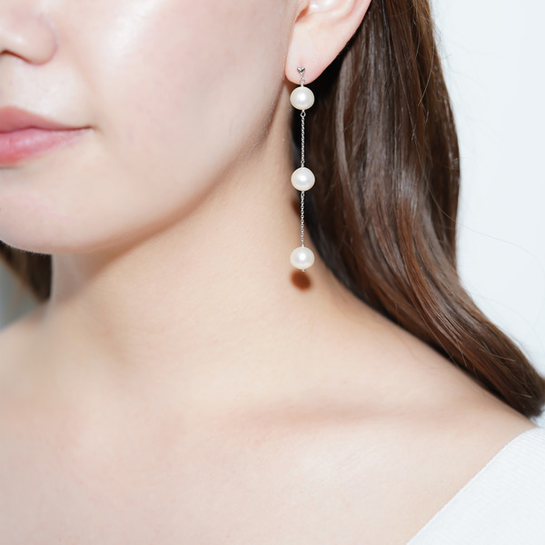 Micro heart pearl earrings 詳細画像