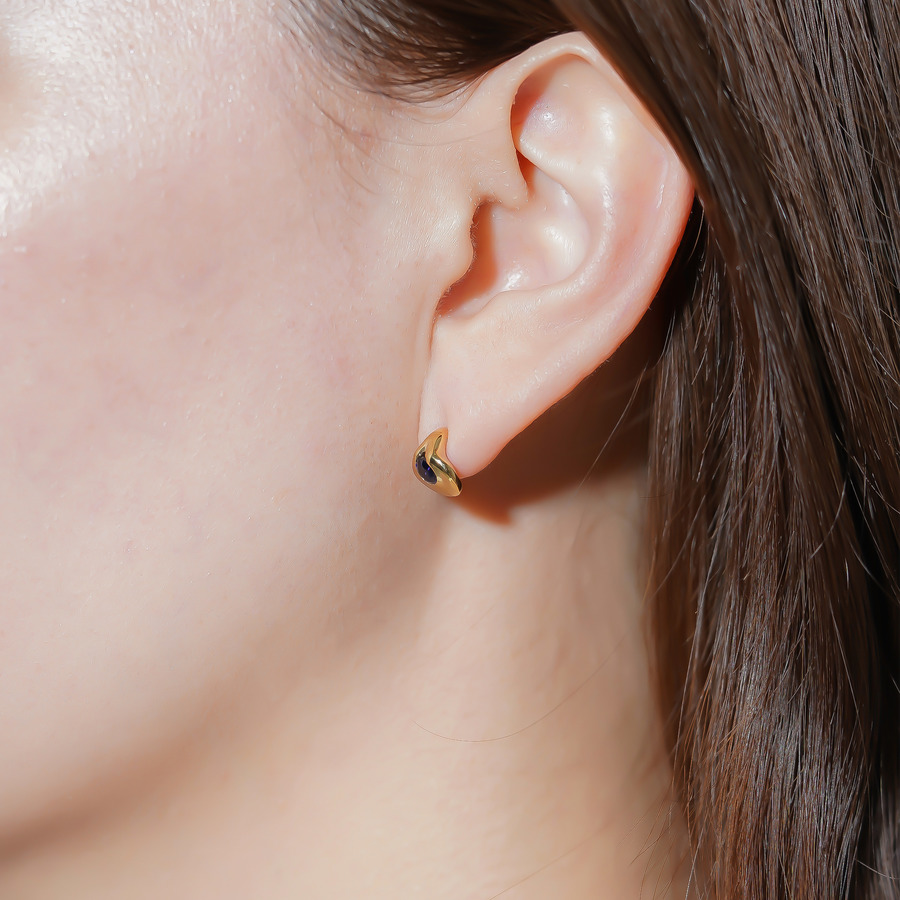 Colorful earrings(blue) 詳細画像 Gold 3