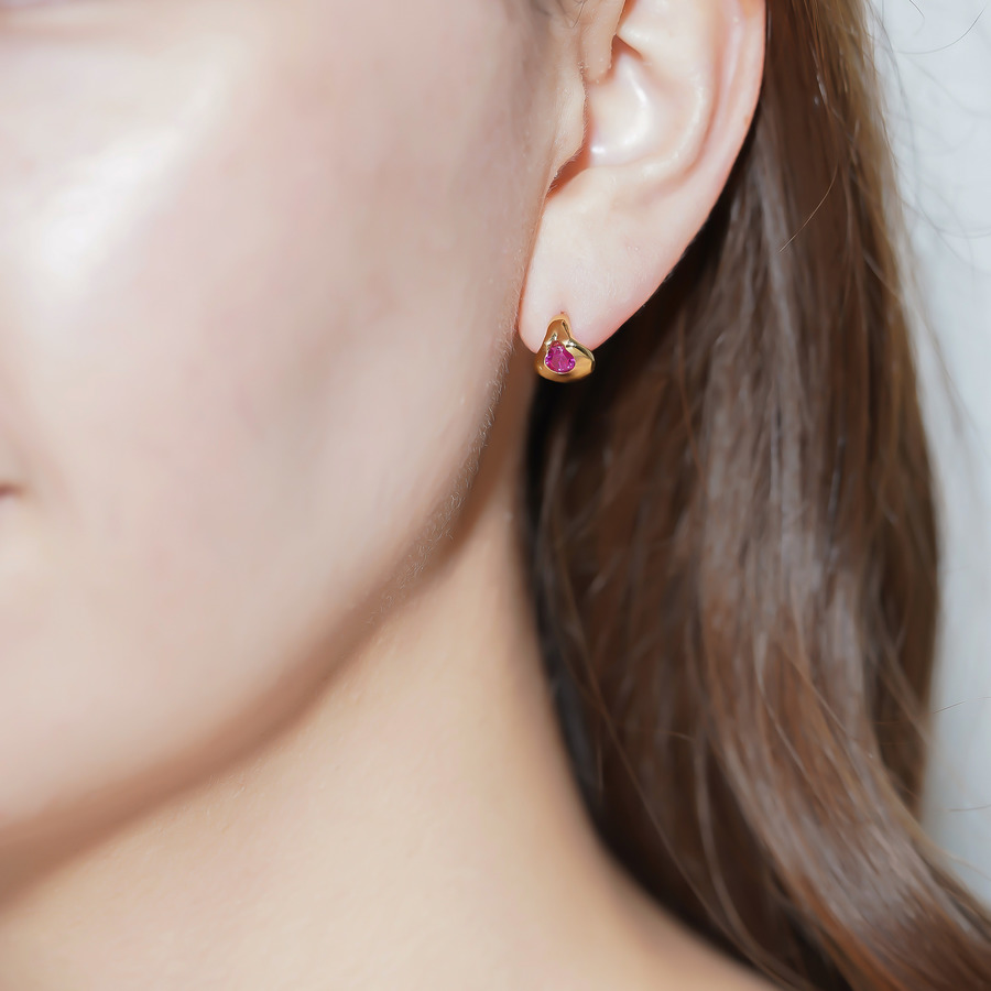 Colorful earrings(red) 詳細画像 Gold 4
