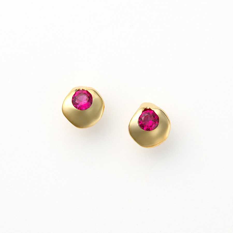 Colorful earrings(red) 詳細画像 Gold 1