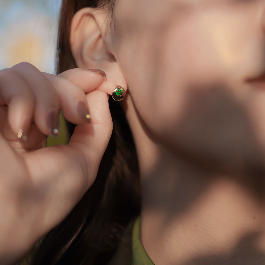 Colorful earrings(green) 詳細画像 Gold 5
