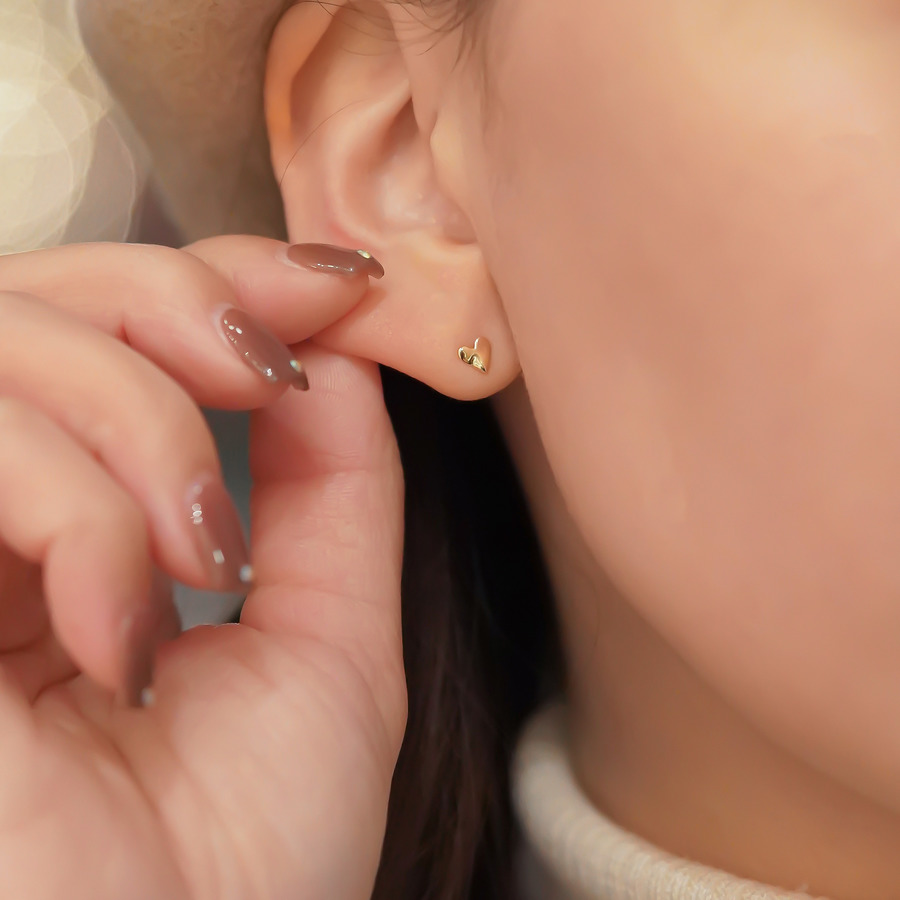 Heart earrings 詳細画像 Gold 6