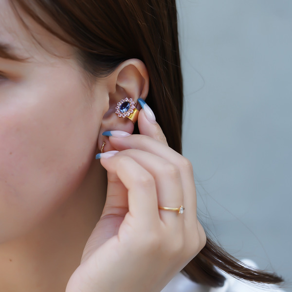 Sunflower ear cuff(blue) 詳細画像