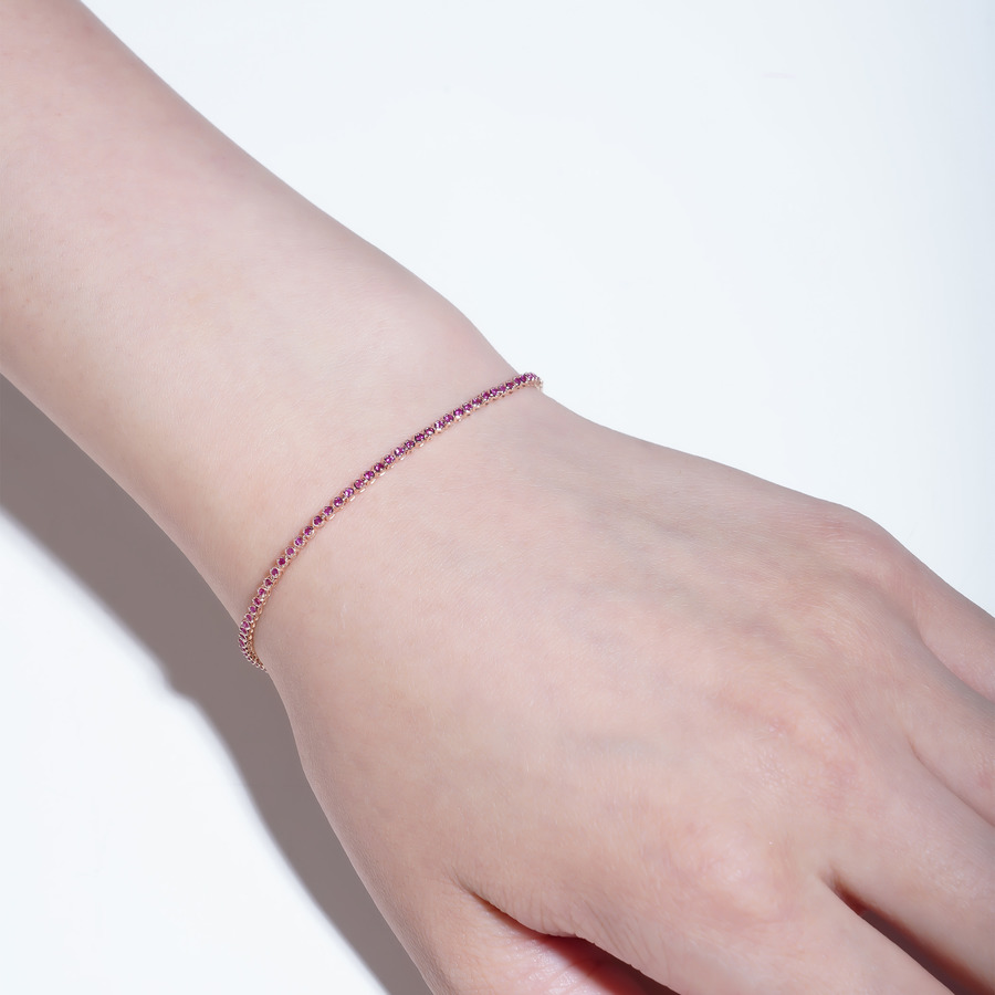 Tennis bracelet(ruby) 詳細画像 Pink　Gold 2