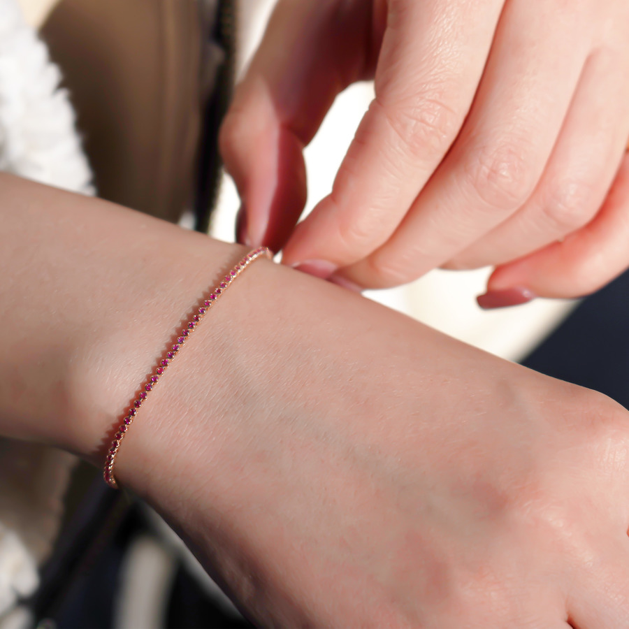 Tennis bracelet(ruby) 詳細画像 Pink　Gold 3