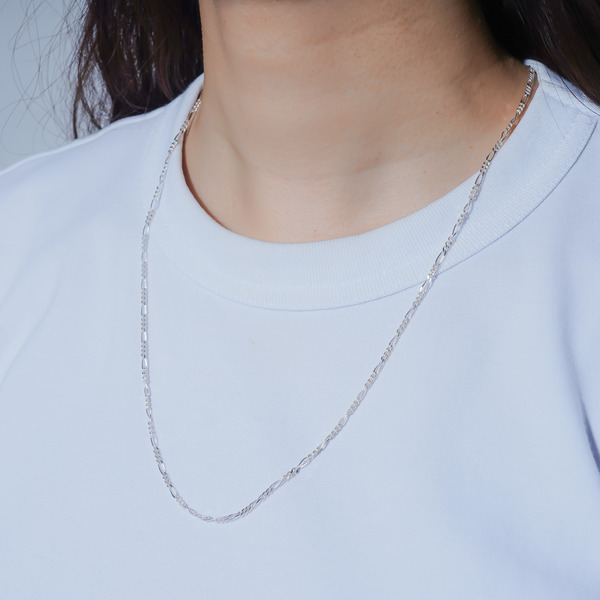 Long silver chain necklace 詳細画像