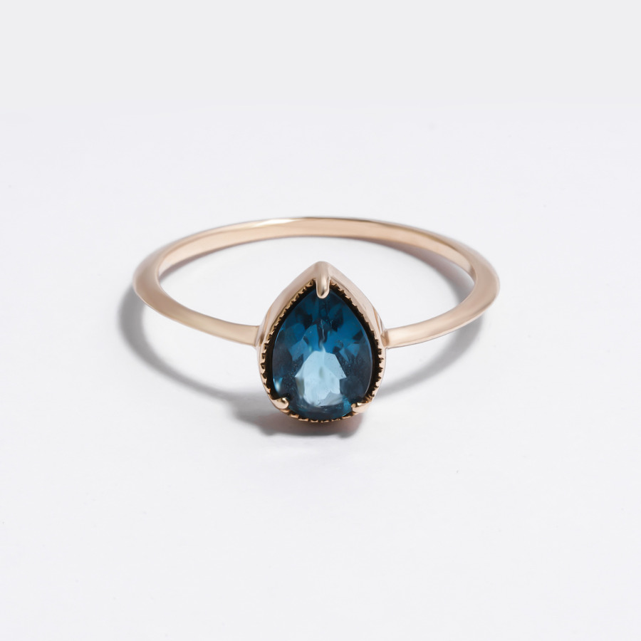 Fancy drop ring(London blue topaz) 詳細画像 Gold 1