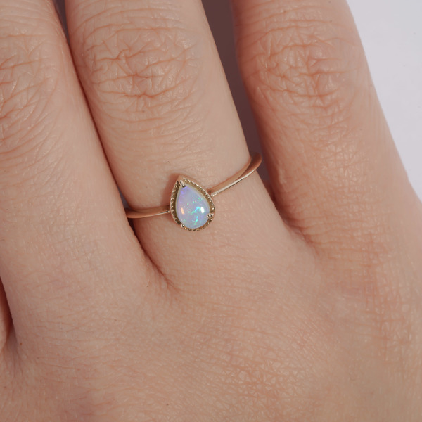 Fancy drop ring(opal) 詳細画像