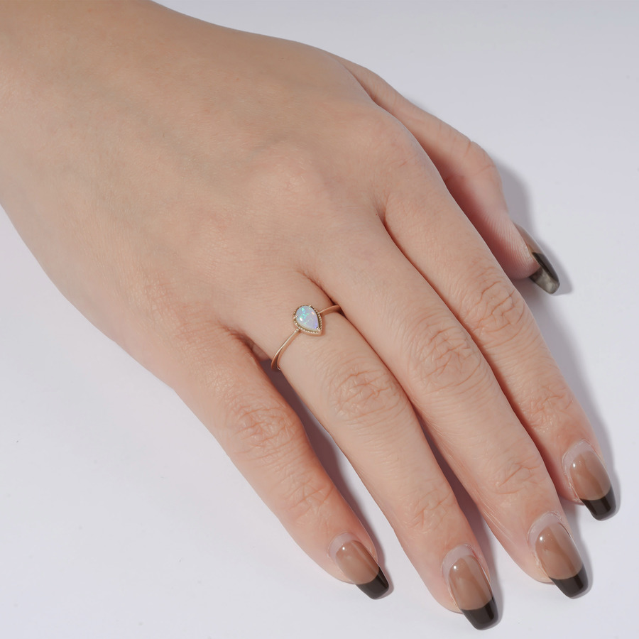 Fancy drop ring(opal) 詳細画像 Gold 1