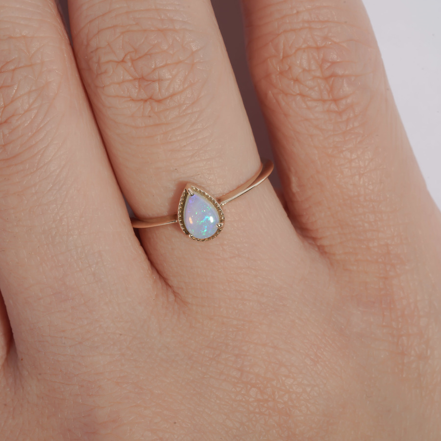 Fancy drop ring(opal) 詳細画像 Gold 2
