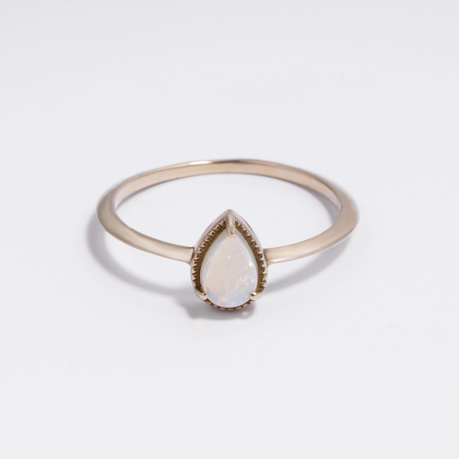 Fancy drop ring(opal) 詳細画像 Gold 1