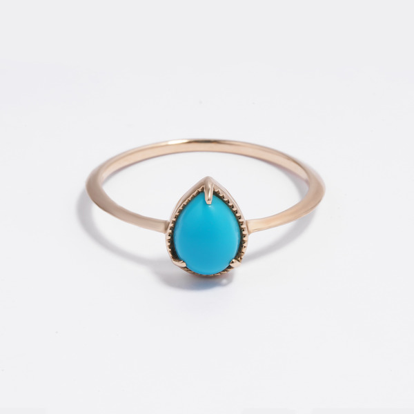 Fancy drop ring(turquoise）