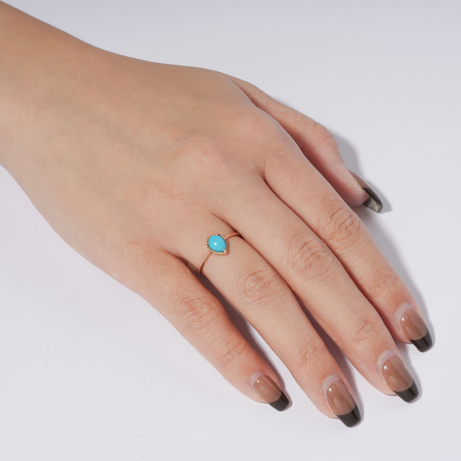 Fancy drop ring(turquoise） 詳細画像 Gold 1