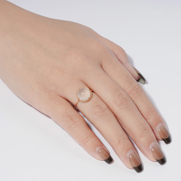 Fancy drop ring(rose quartz) 詳細画像