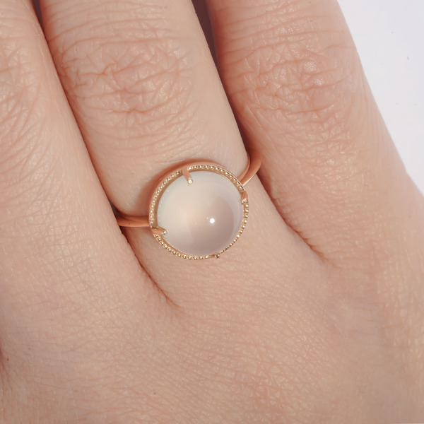 Fancy drop ring(rose quartz) 詳細画像
