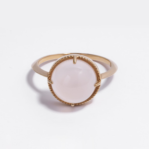 Fancy drop ring(rose quartz)