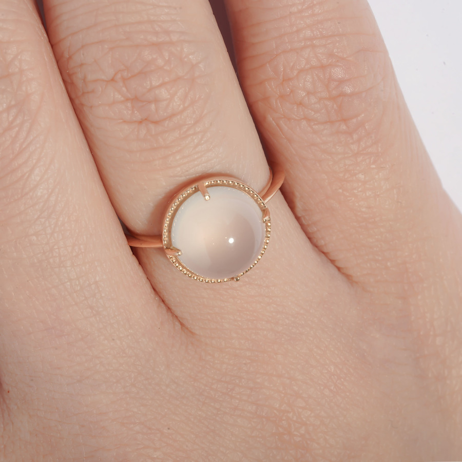 Fancy drop ring(rose quartz) 詳細画像 Gold 2