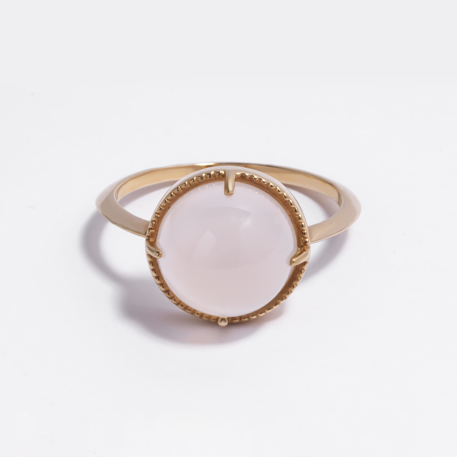 Fancy drop ring(rose quartz) 詳細画像 Gold 1