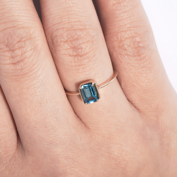 Fancy drop ring(blue topaz) 詳細画像