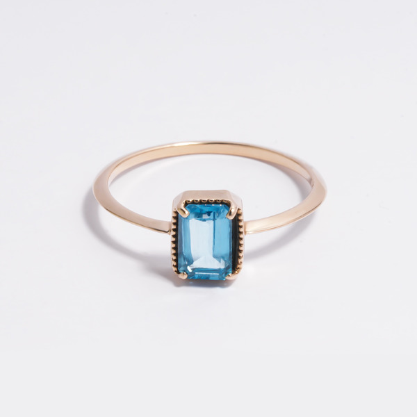 Fancy drop ring(blue topaz)