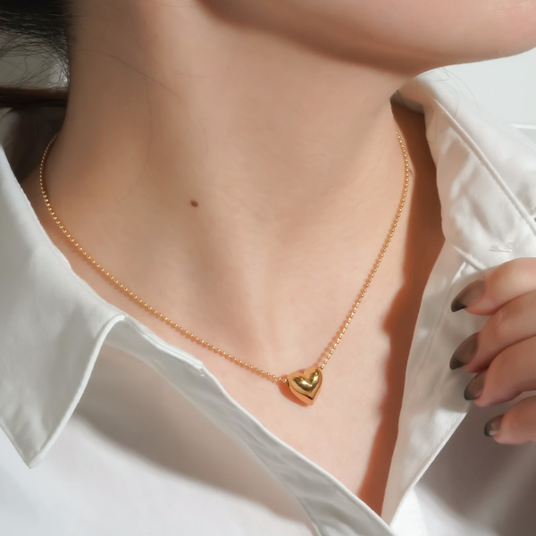 Pukkuri heart necklace(Gold) 詳細画像