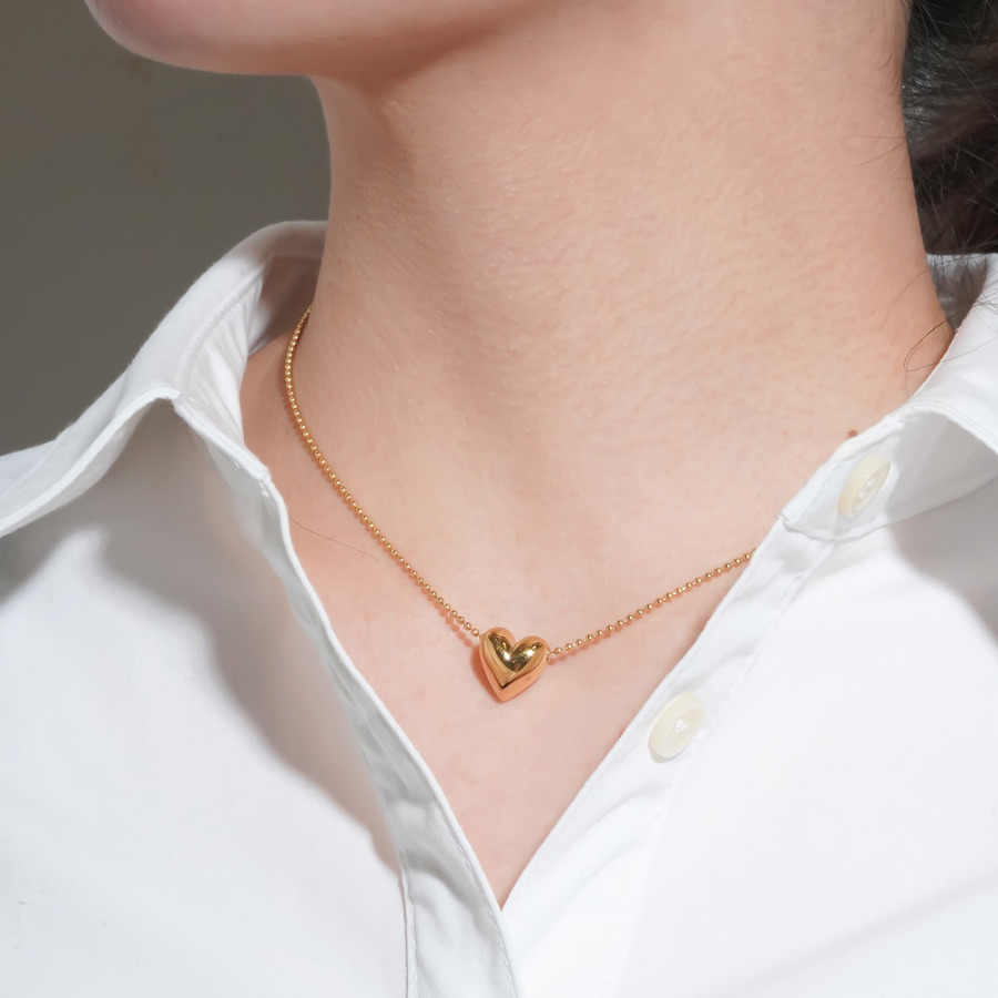 Pukkuri heart necklace(Gold) 詳細画像 Gold 2