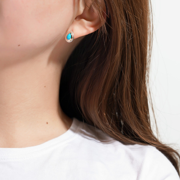 Drop turquoise earrings 詳細画像