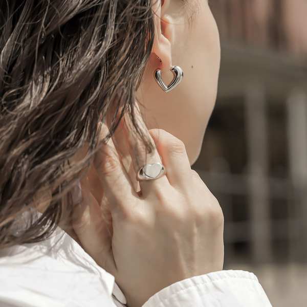 Growing heart earrings(Silver) 詳細画像
